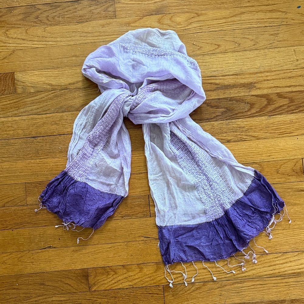 Purple and White Lightweight Scarf
